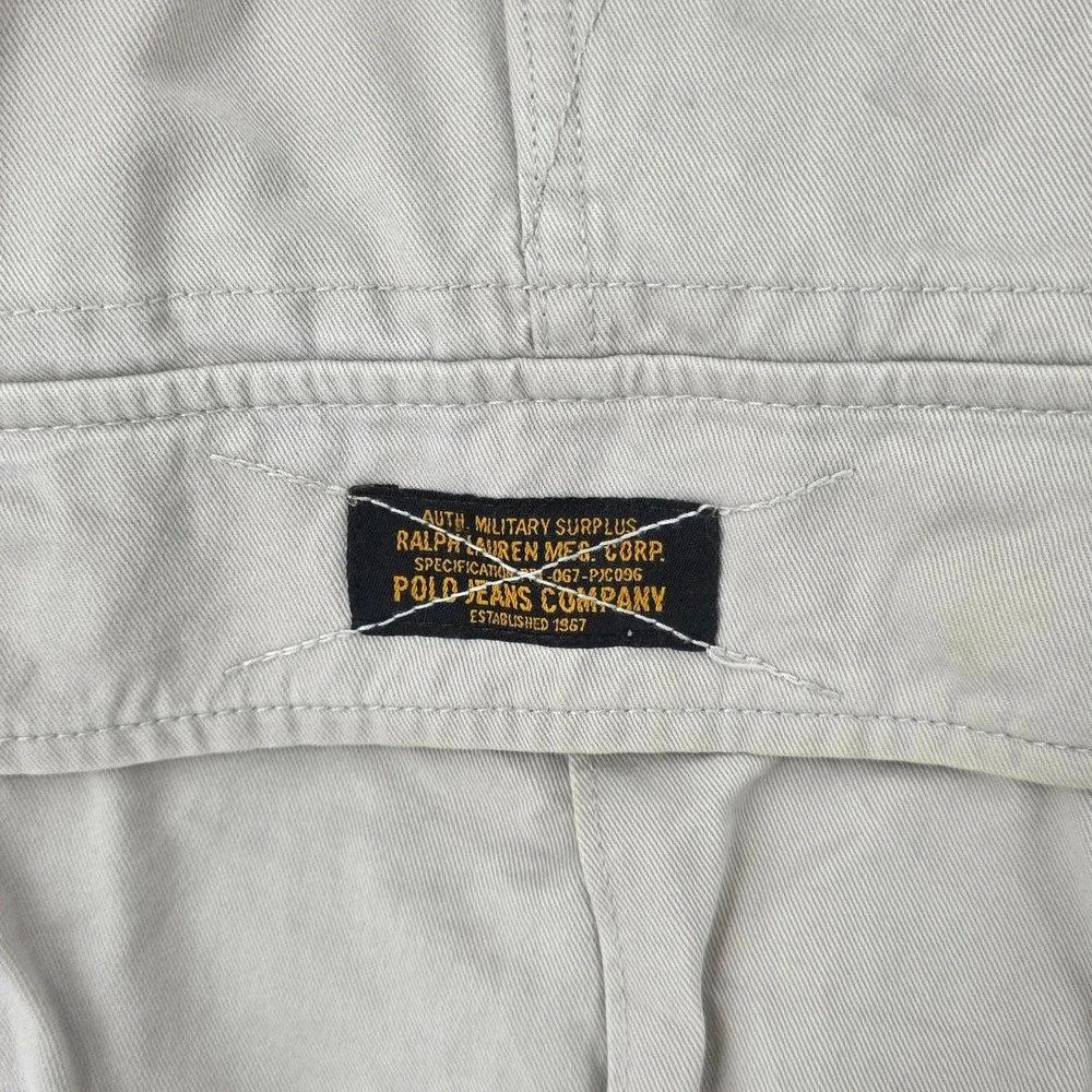Polo Jeans Co Ralph Lauren Mens Tan Khaki Cargo Pants 38x30 Military Utility